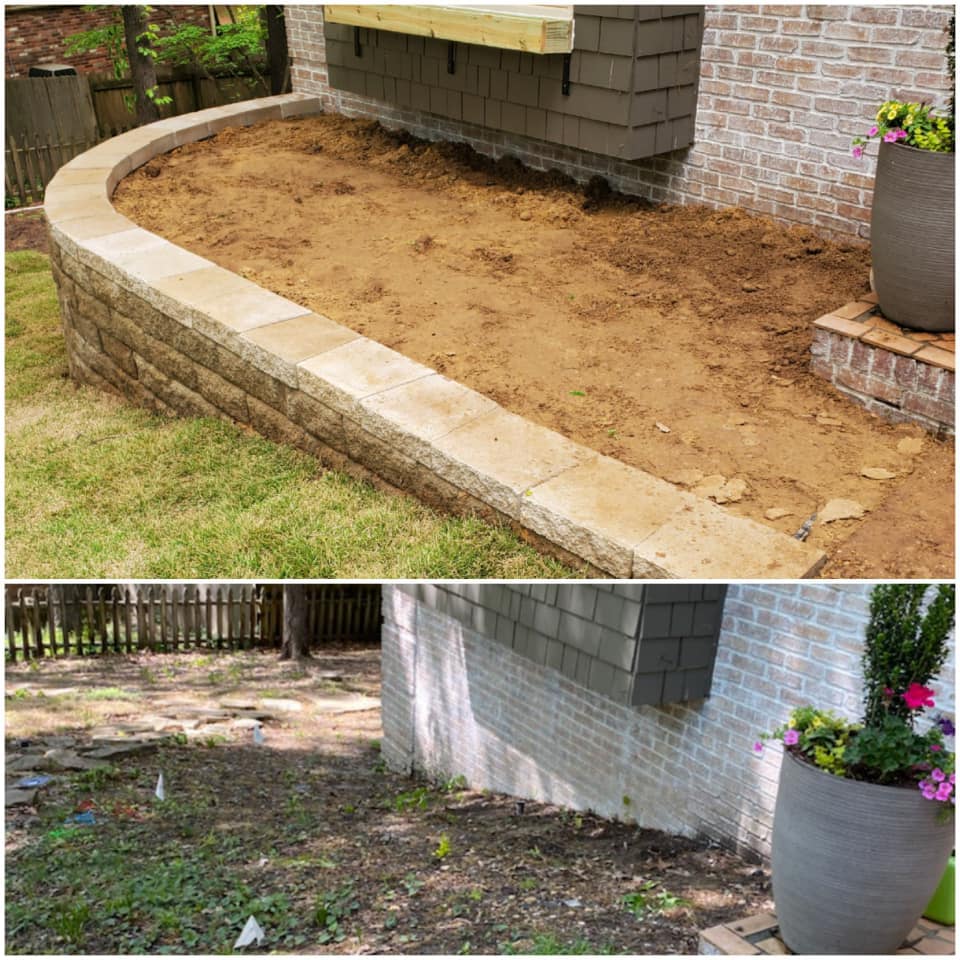 flowerbed retaining wall