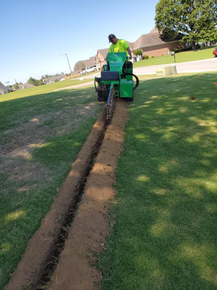 trench for sprinkler system